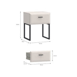Akihisa Bedside Table with Drawer and Metal Legs in Sand