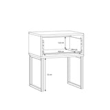 Akihisa Bedside Table with Drawer and Metal Legs in Sand