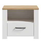 Bohol 1 Drawer Bedside in White/Riviera Brown