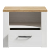 Bohol 1 Drawer Bedside in White/Riviera Brown