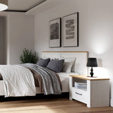 Bohol 1 Drawer Bedside in White/Riviera Brown