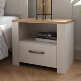 Bohol 1 Drawer Bedside in White/Riviera Brown