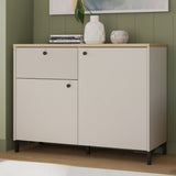 Bixbite Sideboard with Fluted Detail, Drawer & Cupboard in Mauvella  Brown and Sand