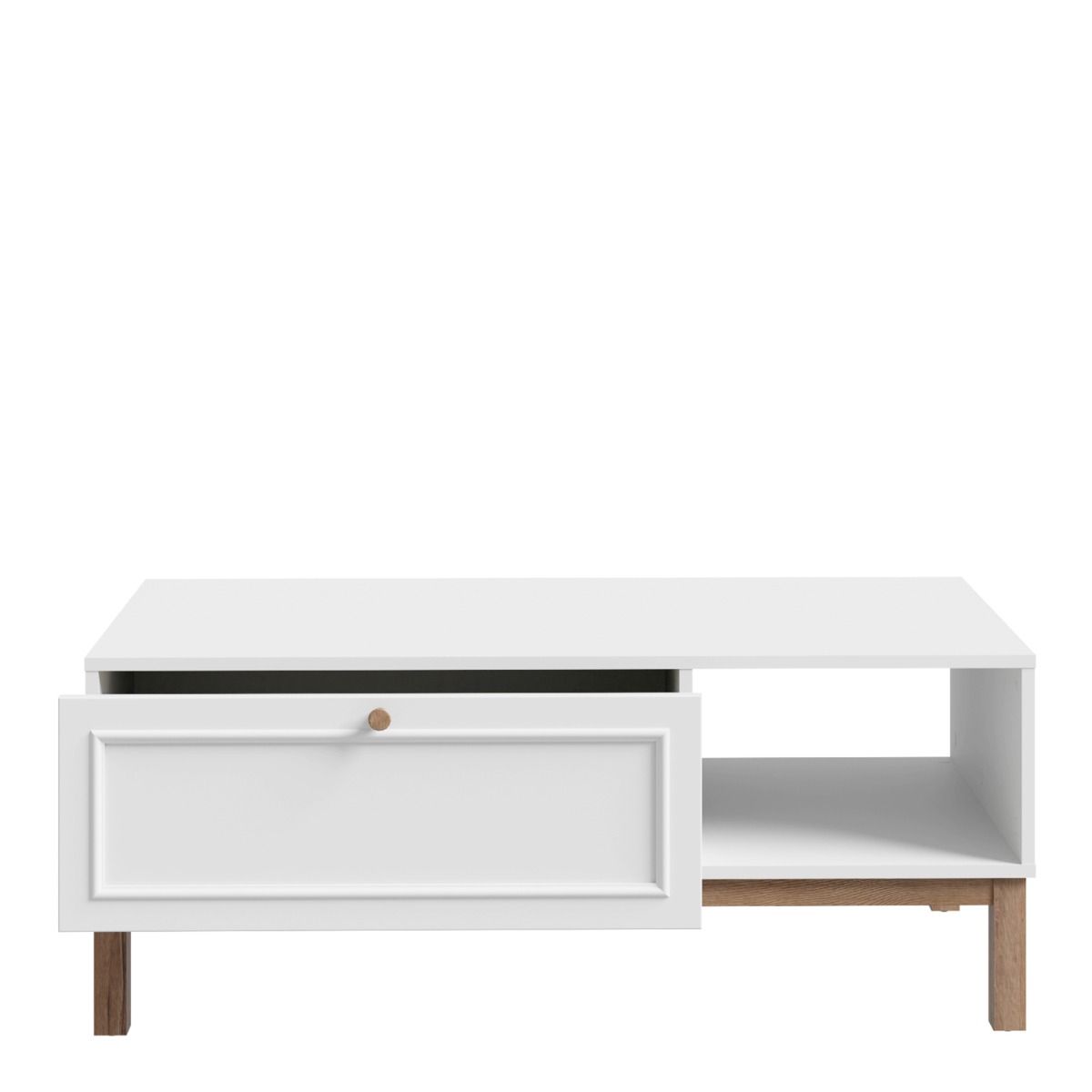 Wensley 1 Drawer Coffee Table in Light Grey and Brown