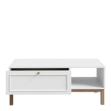 Wensley 1 Drawer Coffee Table in Light Grey and Brown