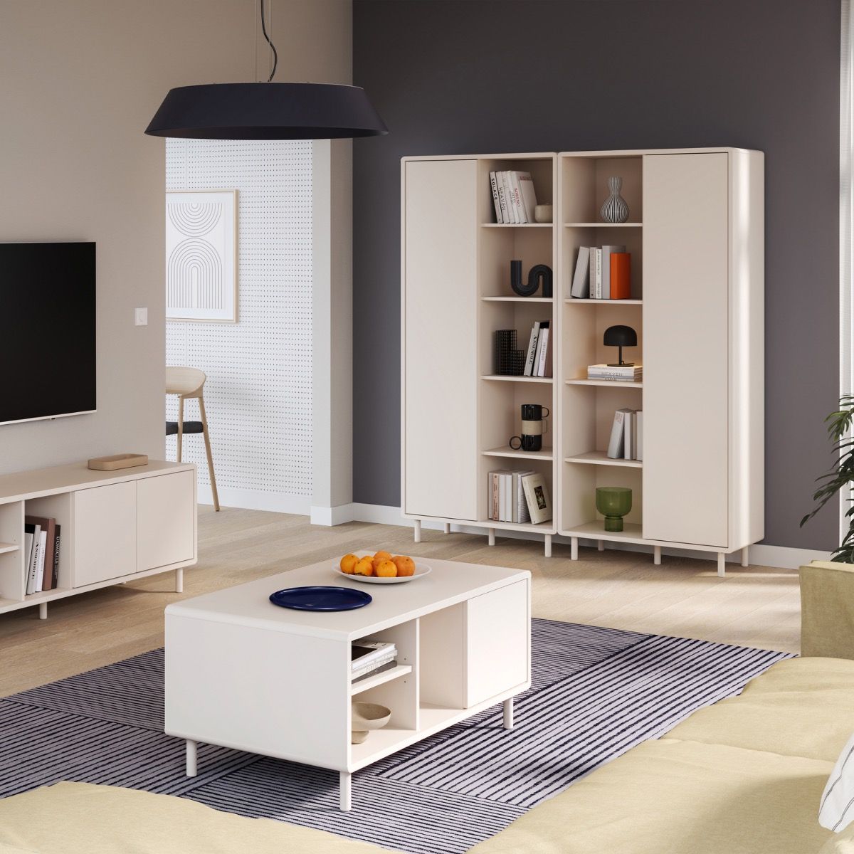 Playly Coffee Table with Open Shelf and Door