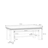Pontypool Large Rectangular Coffee Table with Shelf