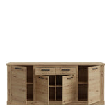 Corona 4 Door 2 Drawer Sideboard in Artisan Brown