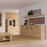 Corona 4 Door 2 Drawer Sideboard in Artisan Brown