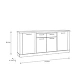 Corona 4 Door 2 Drawer Sideboard in Artisan Brown