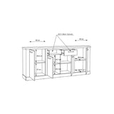 Corona 4 Door 2 Drawer Sideboard in Artisan Brown