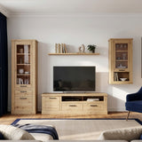 Corona 2 Drawer 1 Door TV Unit in Artisan Brown
