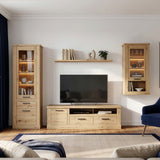 Corona 2 Drawer 1 Door TV Unit in Artisan Brown