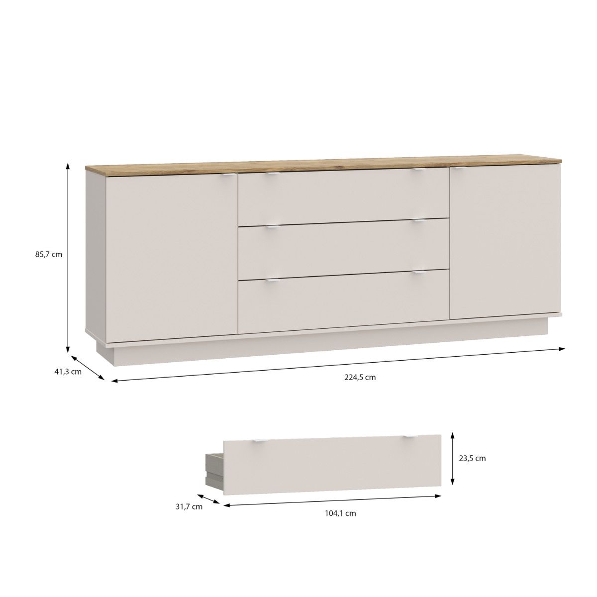 Ganymede Large Sideboard with 3 Drawers & 2 Doors