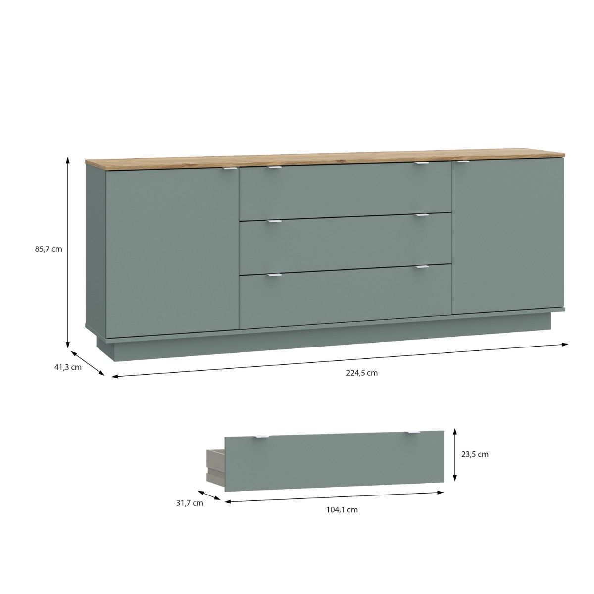 Ganymede Large Sideboard with 3 Drawers & 2 Doors
