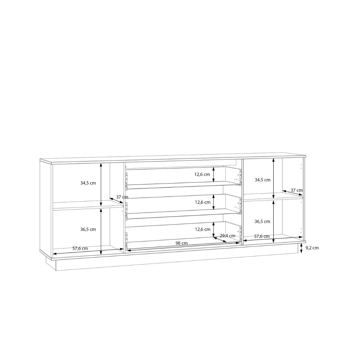 Ganymede Large Sideboard with 3 Drawers & 2 Doors