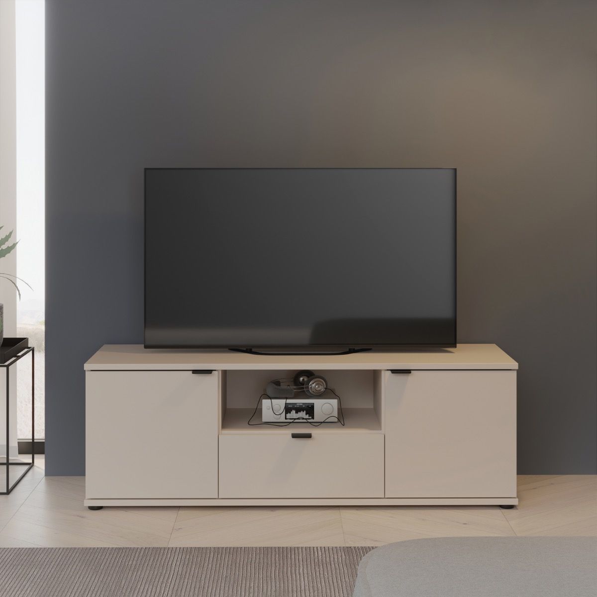 Ganymede Wide TV Unit with Open Shelf, Drawer & 2 Doors
