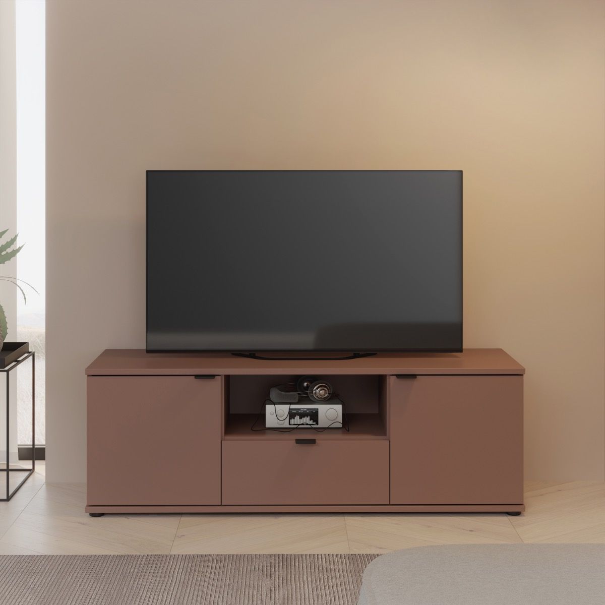 Ganymede Wide TV Unit with Open Shelf, Drawer & 2 Doors