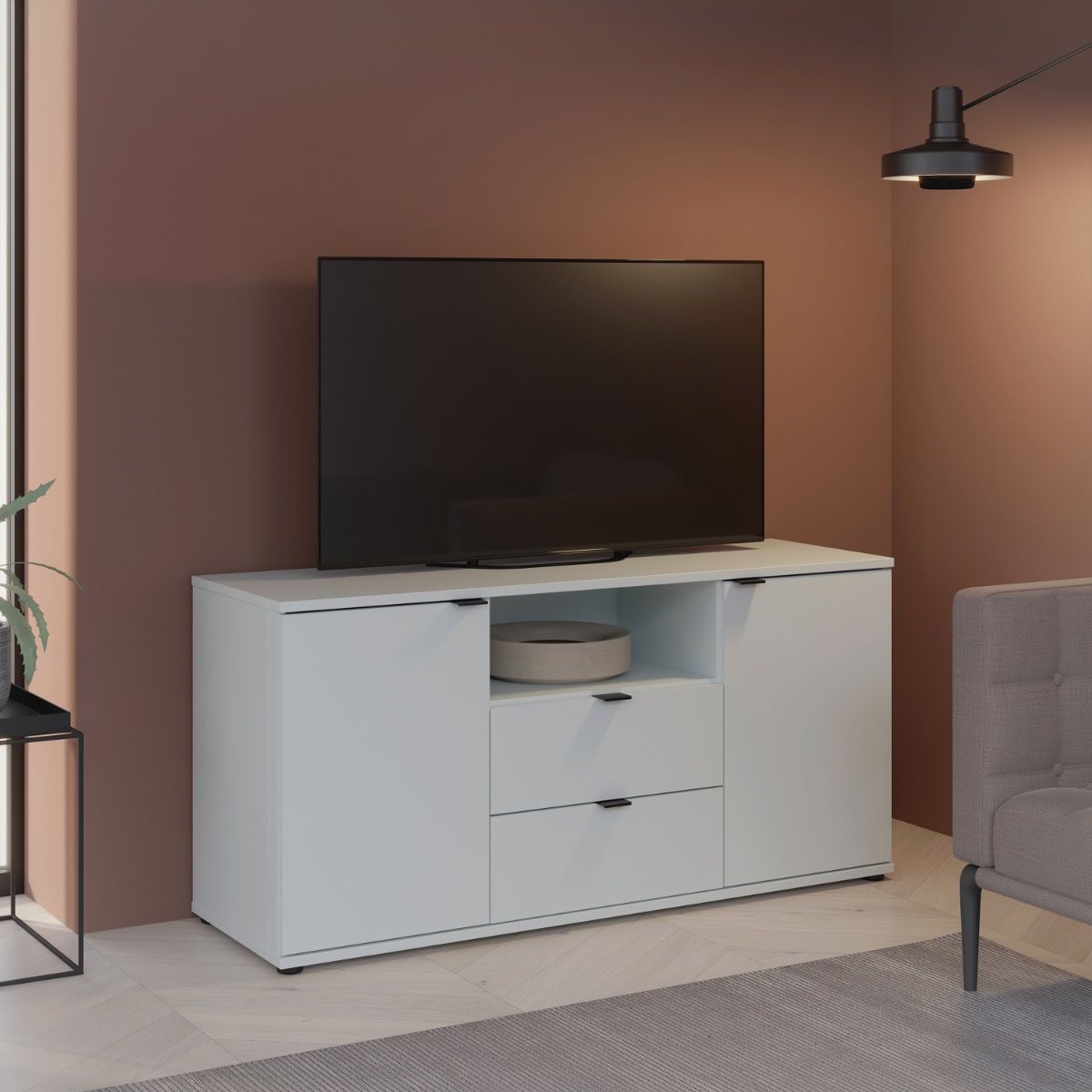 Ganymede TV Unit with Open Shelf, Drawer & 2 Doors