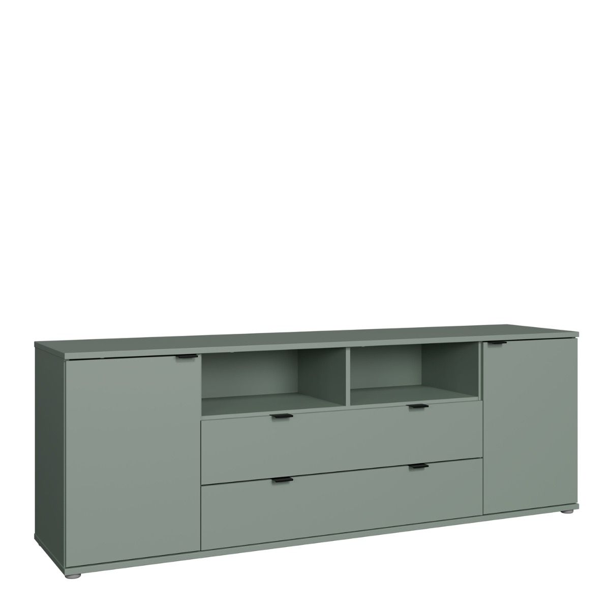 Ganymede Wide TV Unit with Open Shelving, 2 Drawers & 2 Doors