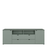 Ganymede Wide TV Unit with Open Shelving, 2 Drawers & 2 Doors