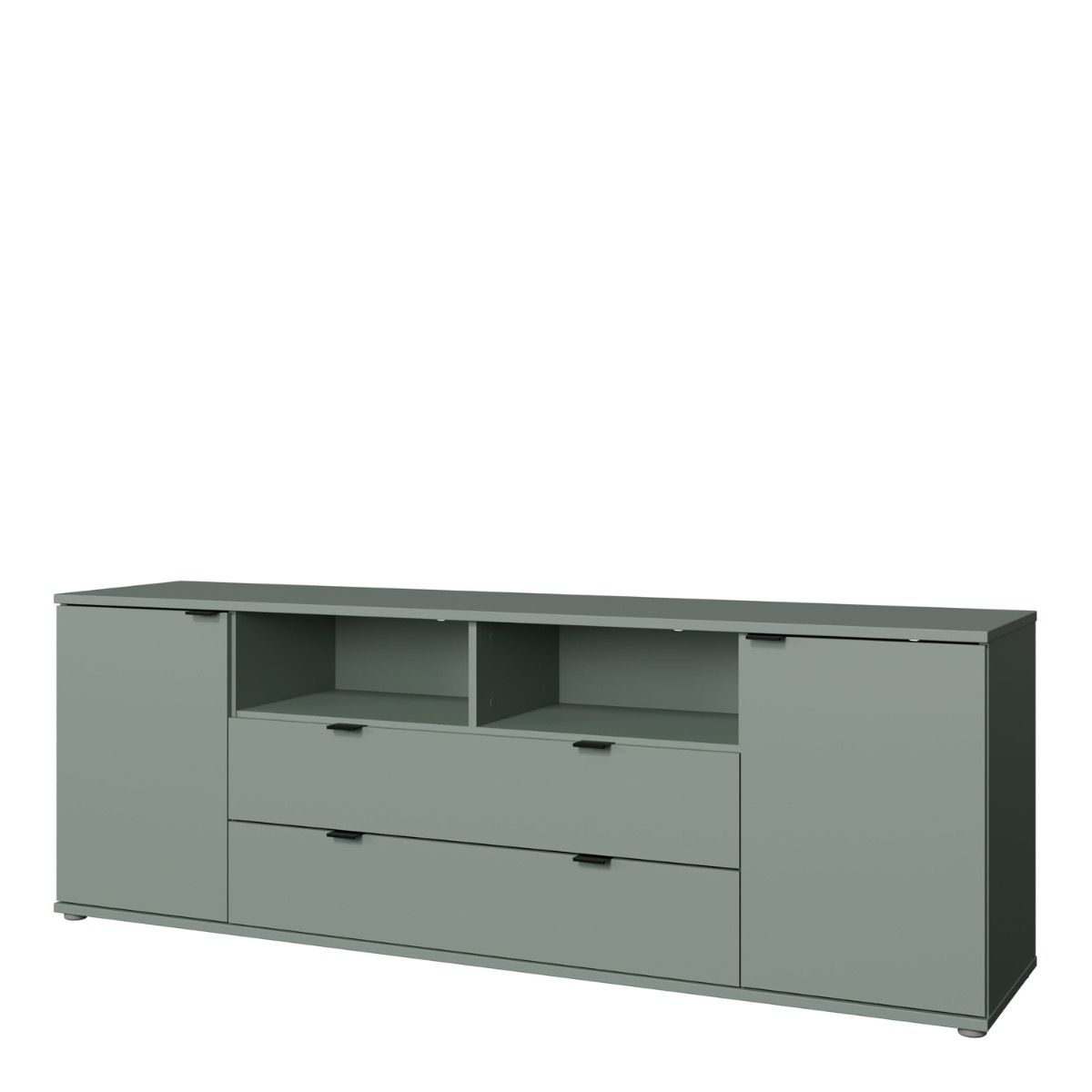 Ganymede Wide TV Unit with Open Shelving, 2 Drawers & 2 Doors