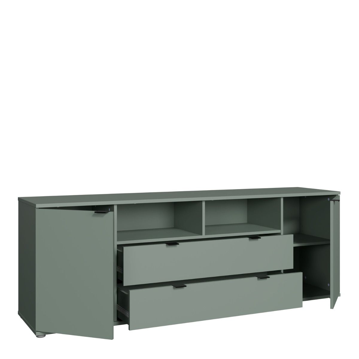 Ganymede Wide TV Unit with Open Shelving, 2 Drawers & 2 Doors