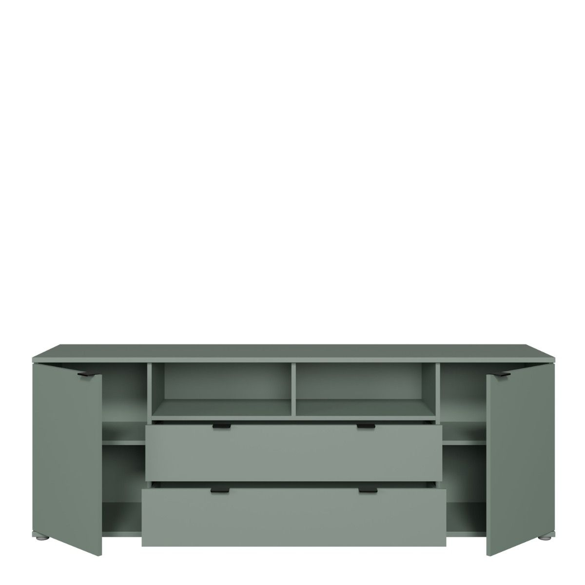 Ganymede Wide TV Unit with Open Shelving, 2 Drawers & 2 Doors