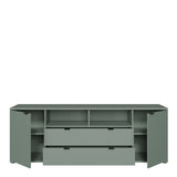 Ganymede Wide TV Unit with Open Shelving, 2 Drawers & 2 Doors