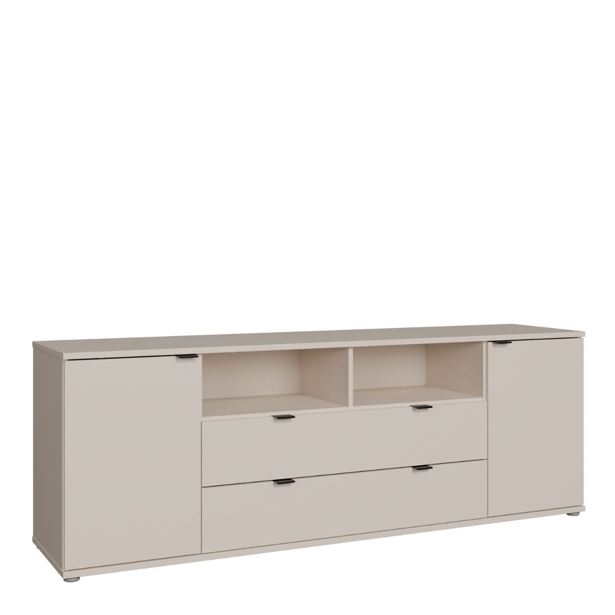 Ganymede Wide TV Unit with Open Shelving, 2 Drawers & 2 Doors
