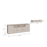 Ganymede Wide TV Unit with Open Shelving, 2 Drawers & 2 Doors