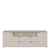 Ganymede Wide TV Unit with Open Shelving, 2 Drawers & 2 Doors