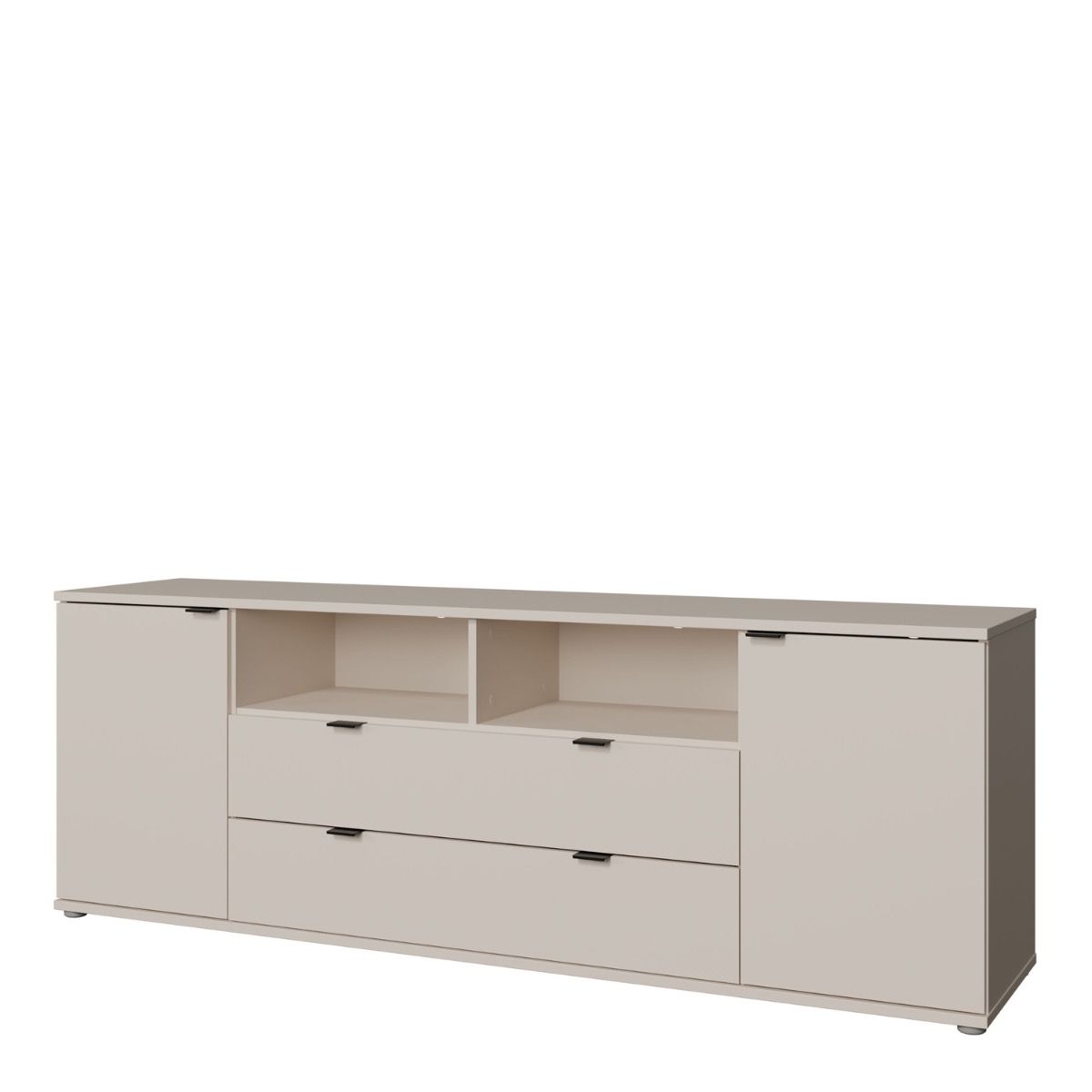 Ganymede Wide TV Unit with Open Shelving, 2 Drawers & 2 Doors