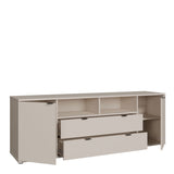Ganymede Wide TV Unit with Open Shelving, 2 Drawers & 2 Doors