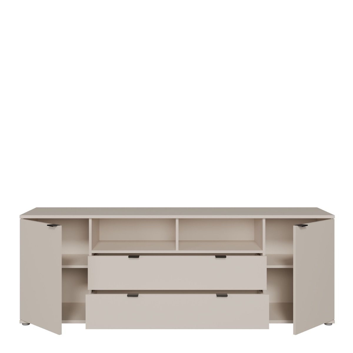 Ganymede Wide TV Unit with Open Shelving, 2 Drawers & 2 Doors