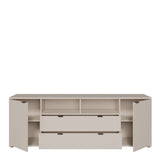 Ganymede Wide TV Unit with Open Shelving, 2 Drawers & 2 Doors