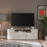 Ganymede Wide TV Unit with Open Shelving, 2 Drawers & 2 Doors