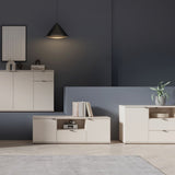 Ganymede Wide TV Unit with Open Shelving, 2 Drawers & 2 Doors