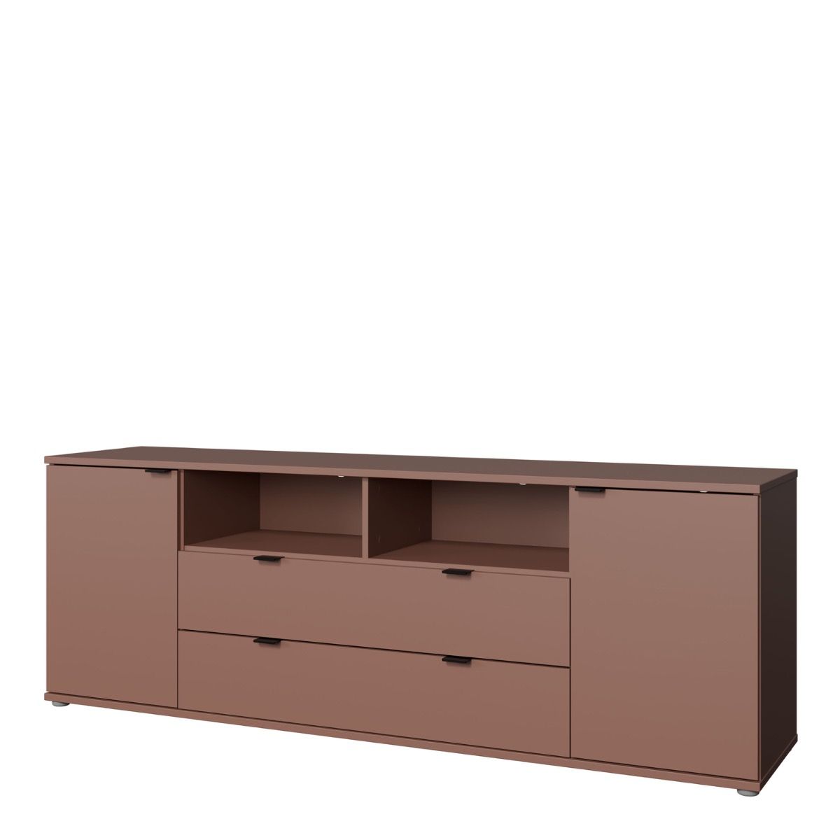 Ganymede Wide TV Unit with Open Shelving, 2 Drawers & 2 Doors