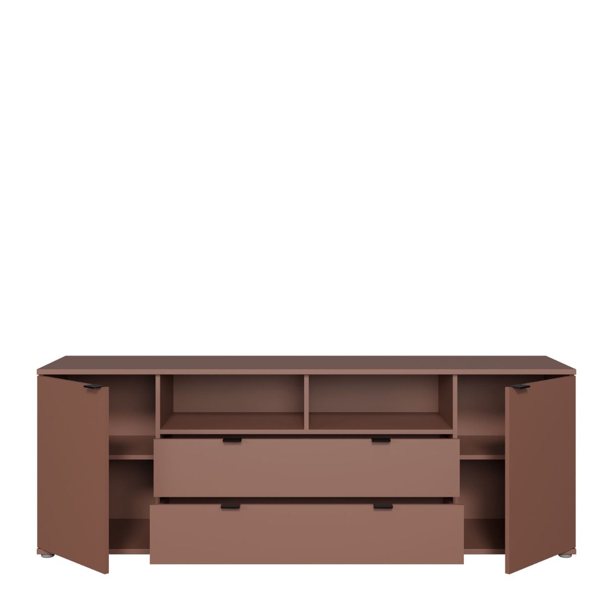 Ganymede Wide TV Unit with Open Shelving, 2 Drawers & 2 Doors