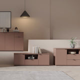 Ganymede Wide TV Unit with Open Shelving, 2 Drawers & 2 Doors