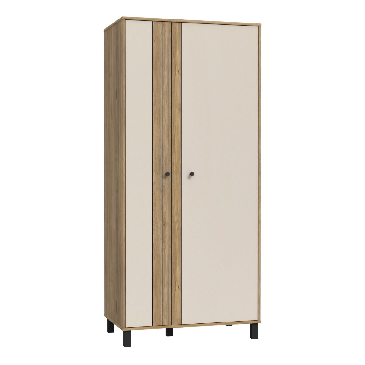 Grafton 2 Door Wardrobe In Cream and Brown