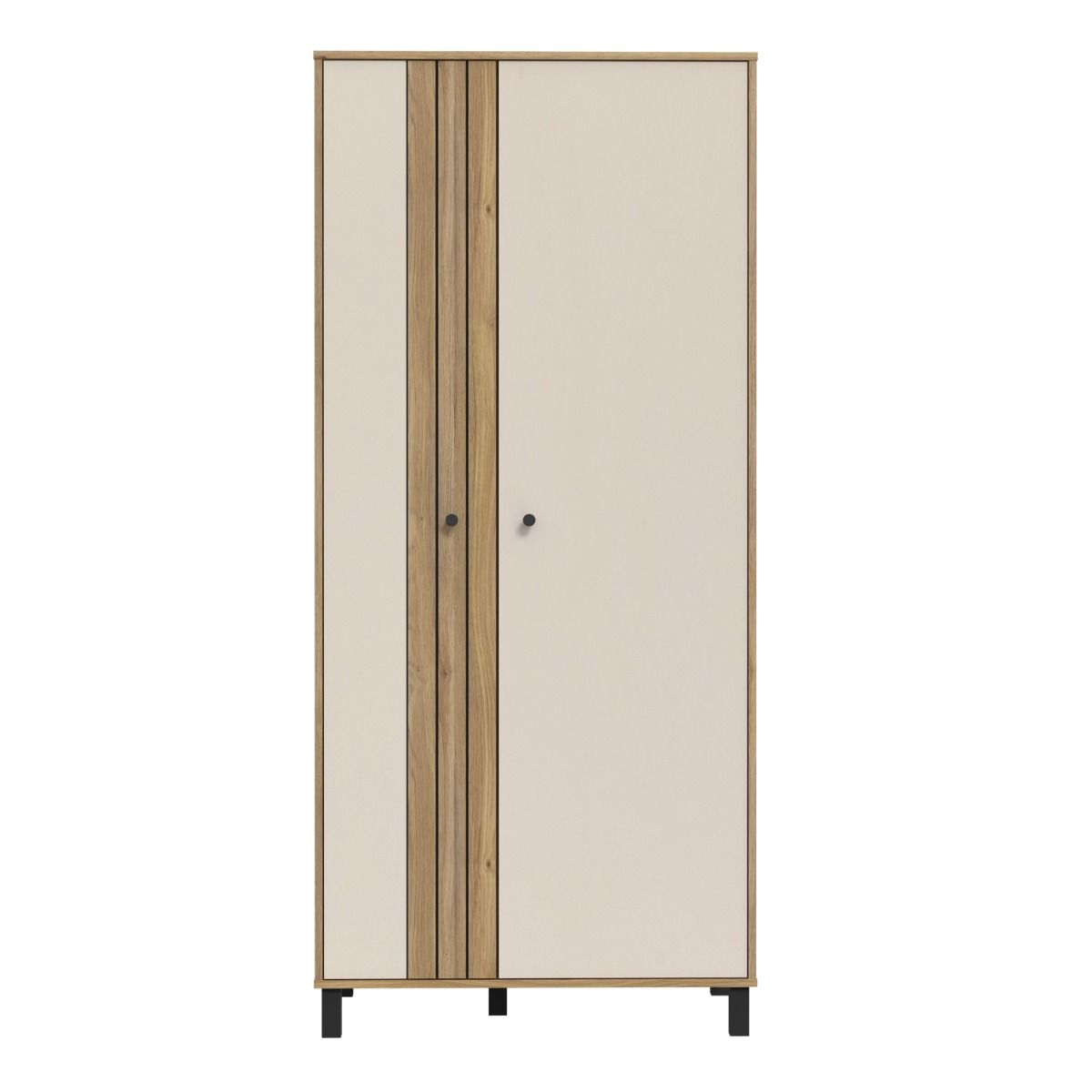 Grafton 2 Door Wardrobe In Cream and Brown
