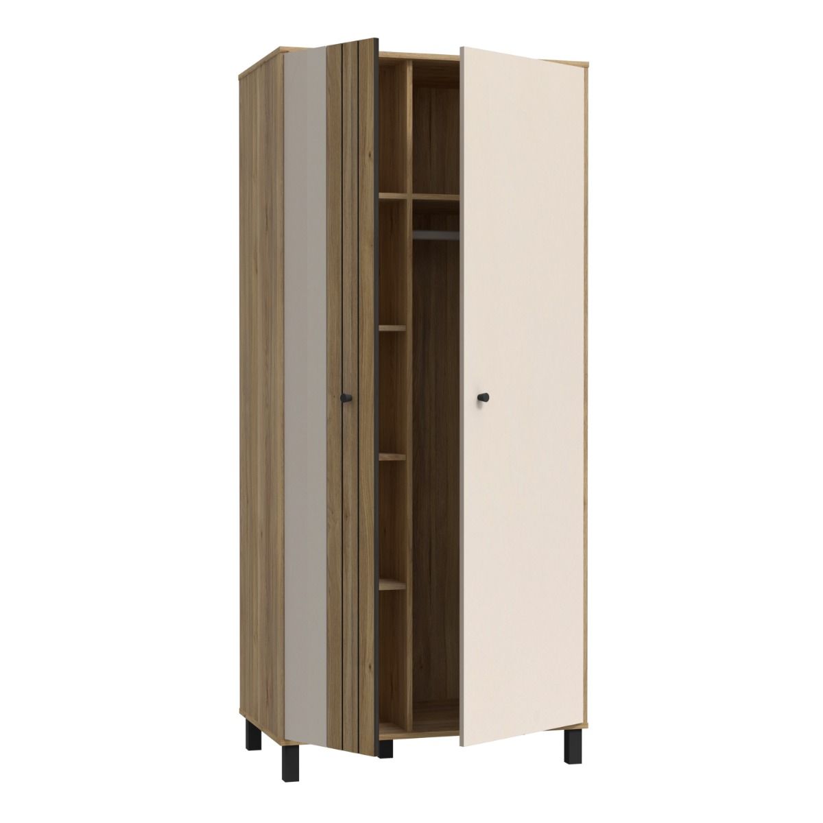 Grafton 2 Door Wardrobe In Cream and Brown