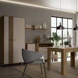 Grafton 2 Door Wardrobe In Cream and Brown