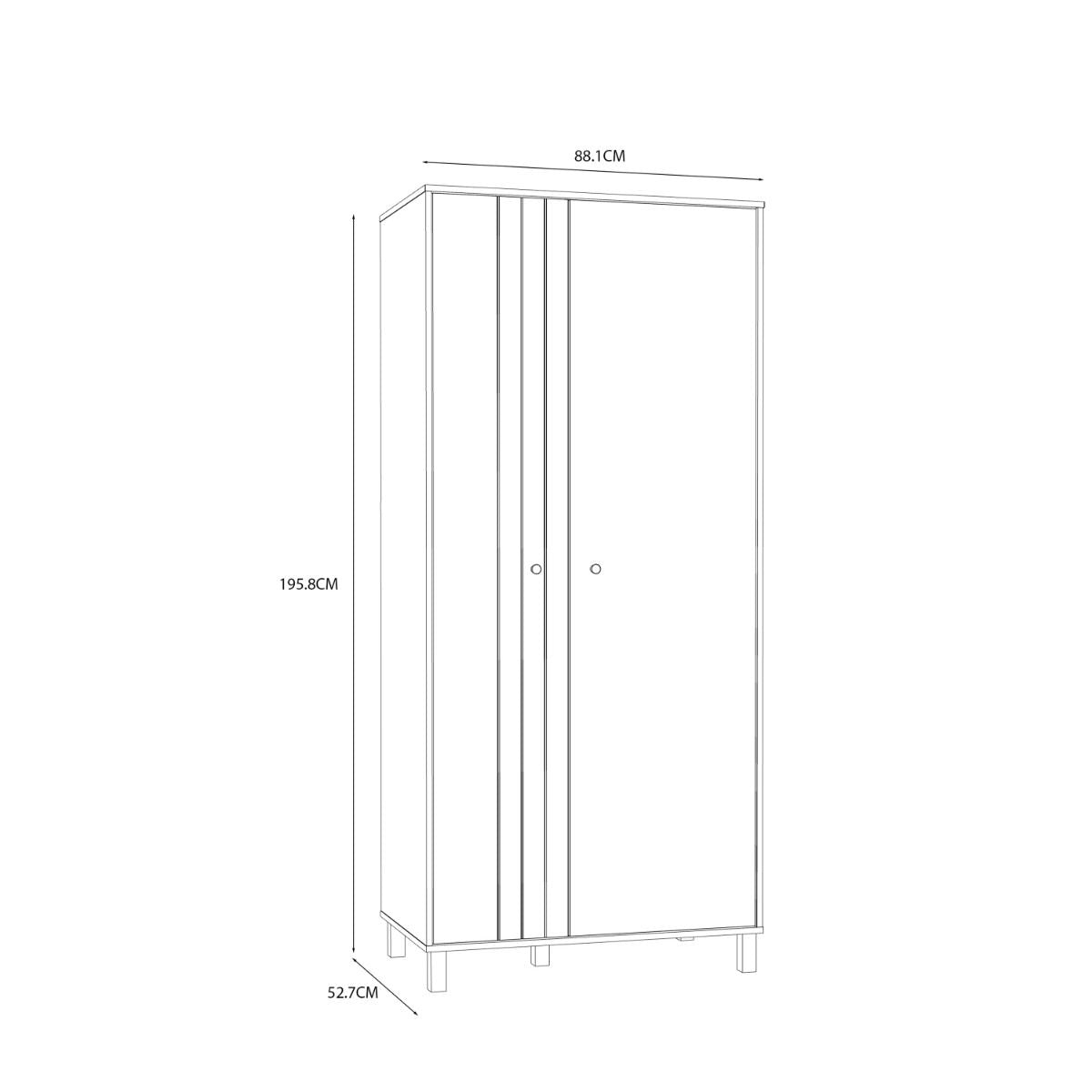 Grafton 2 Door Wardrobe In Cream and Brown