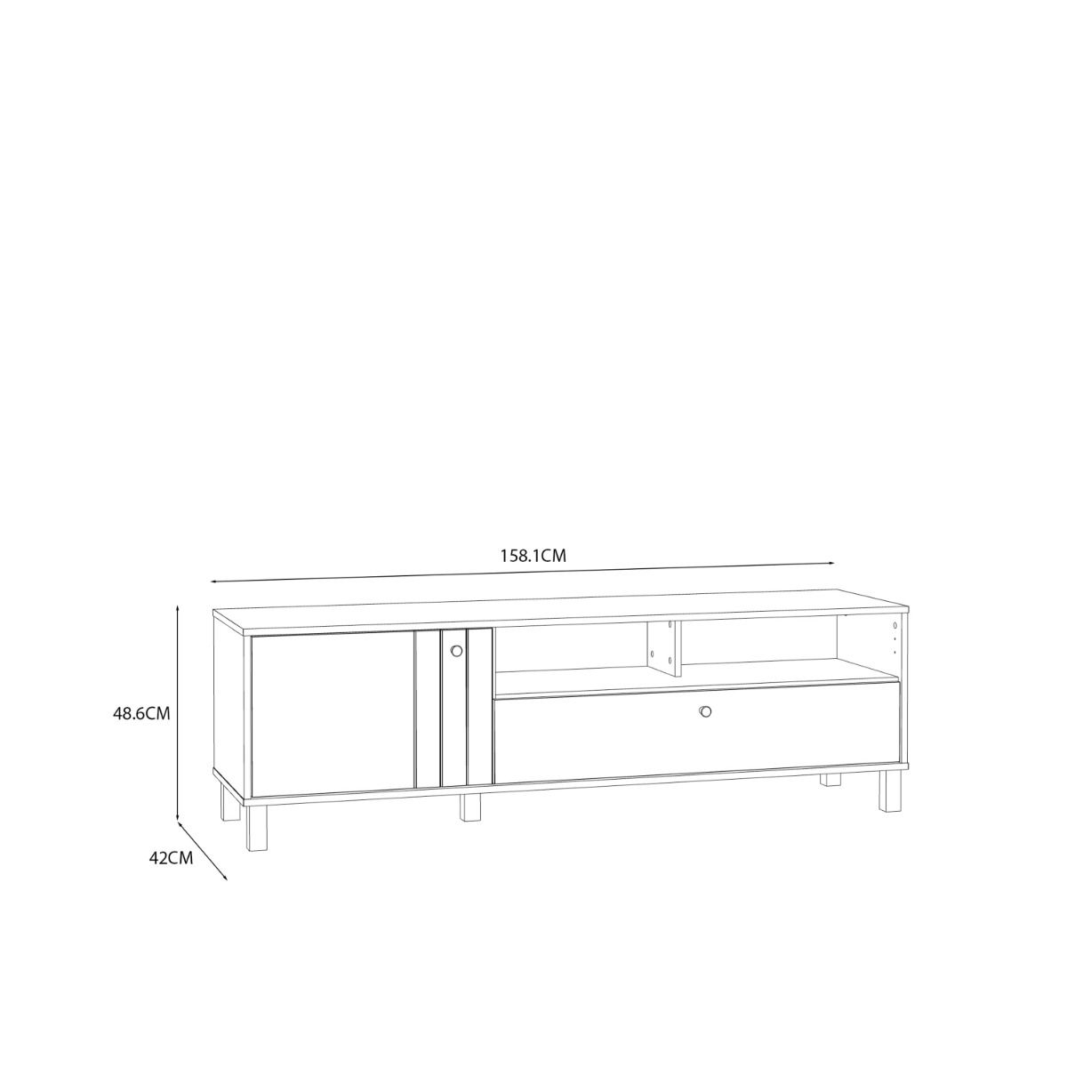 Grafton TV Unit in Cream and Brown