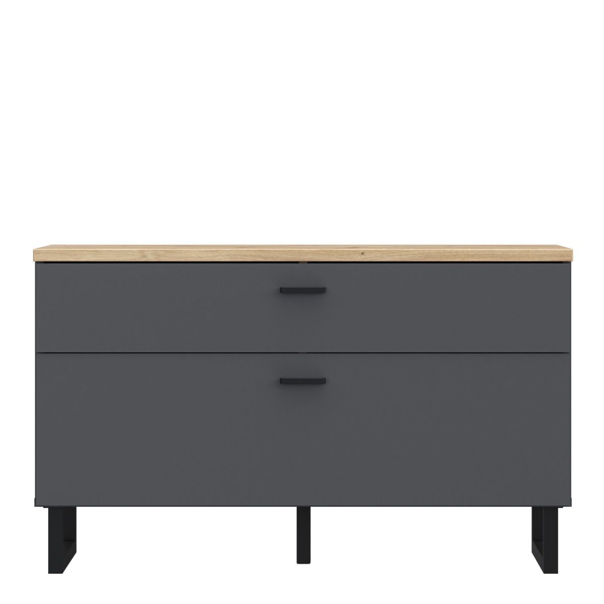 Klara TV Unit with 1 Drawer 1 Flip Door in Grey and Brown