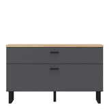 Klara TV Unit with 1 Drawer 1 Flip Door in Grey and Brown