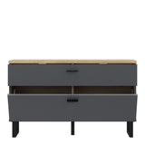 Klara TV Unit with 1 Drawer 1 Flip Door in Grey and Brown